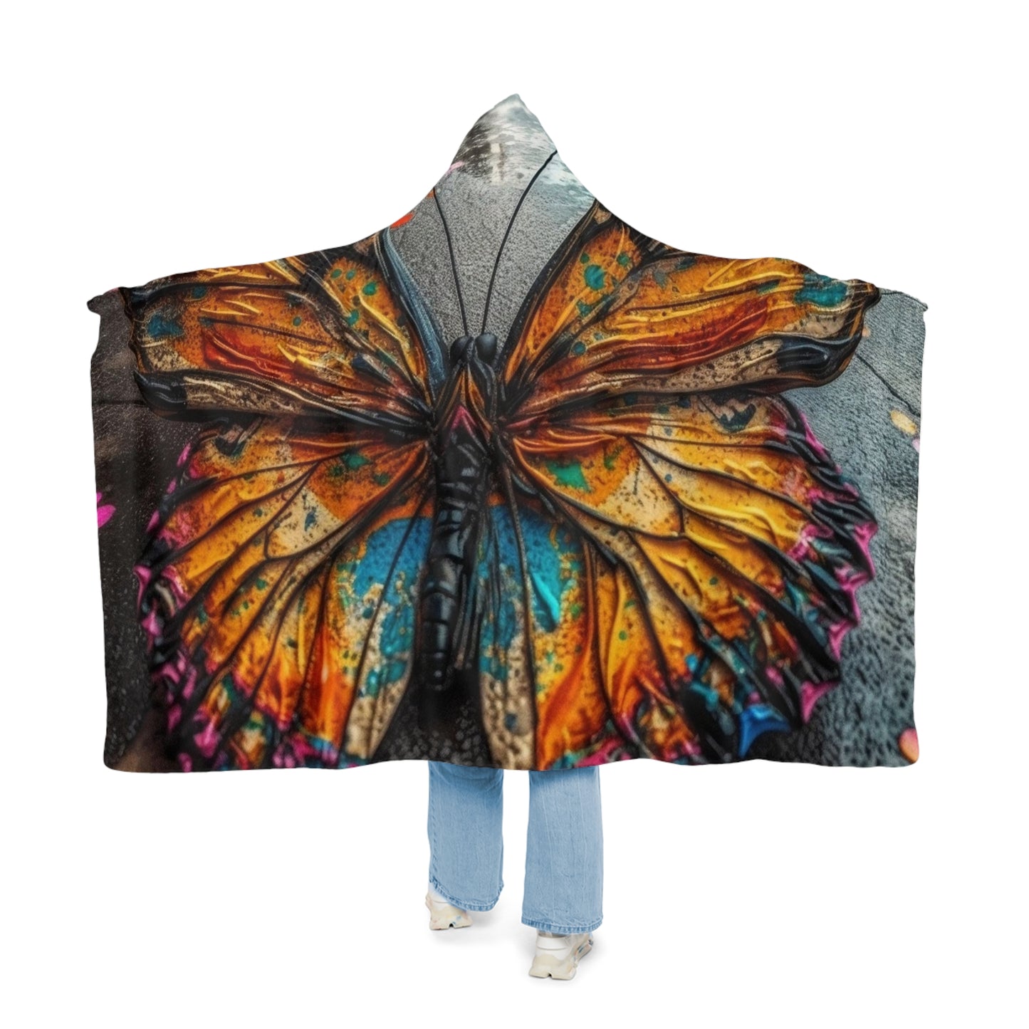 Snuggle Hooded Blanket Liquid Street Butterfly 1