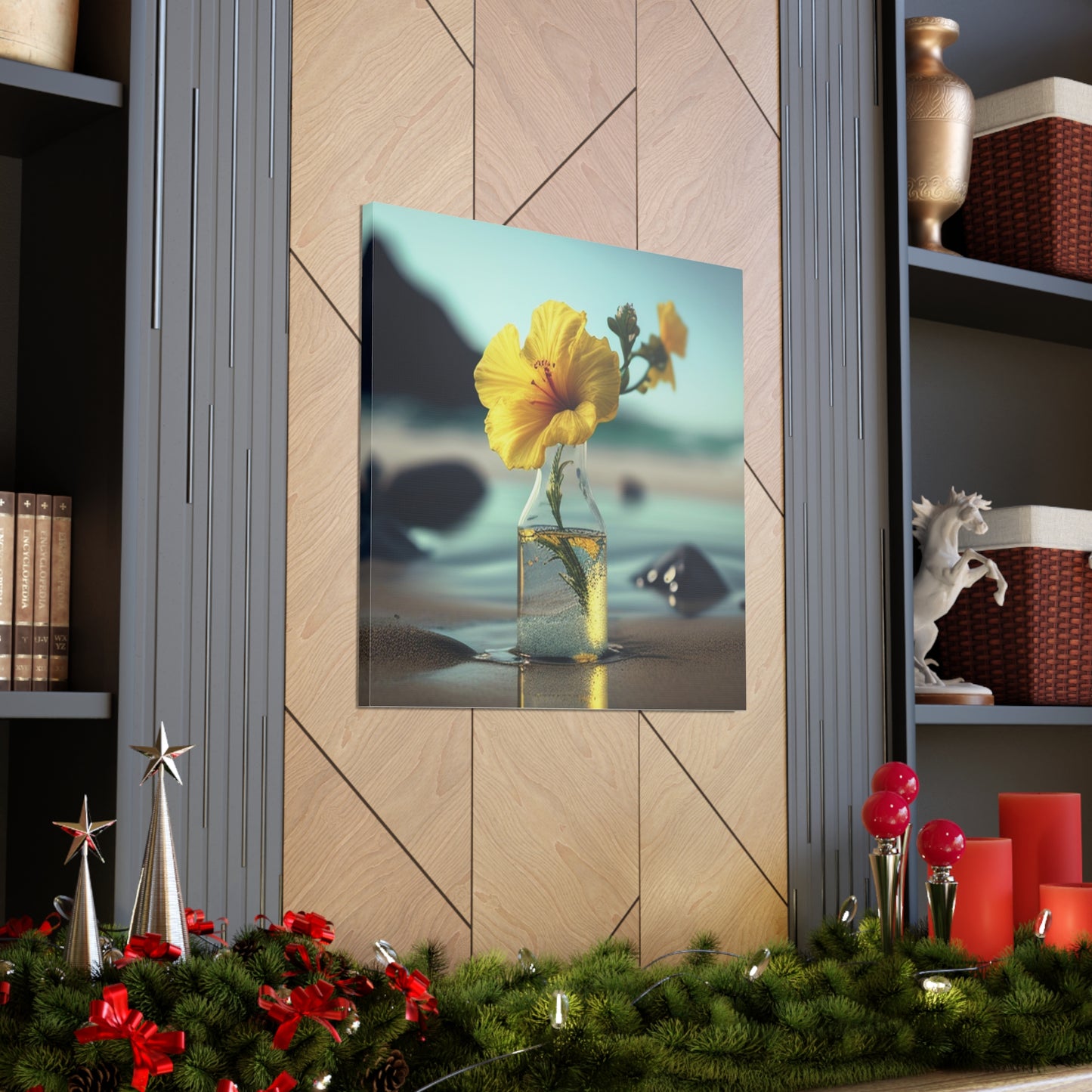 Canvas Gallery Wraps Yellow Hibiscus glass 3