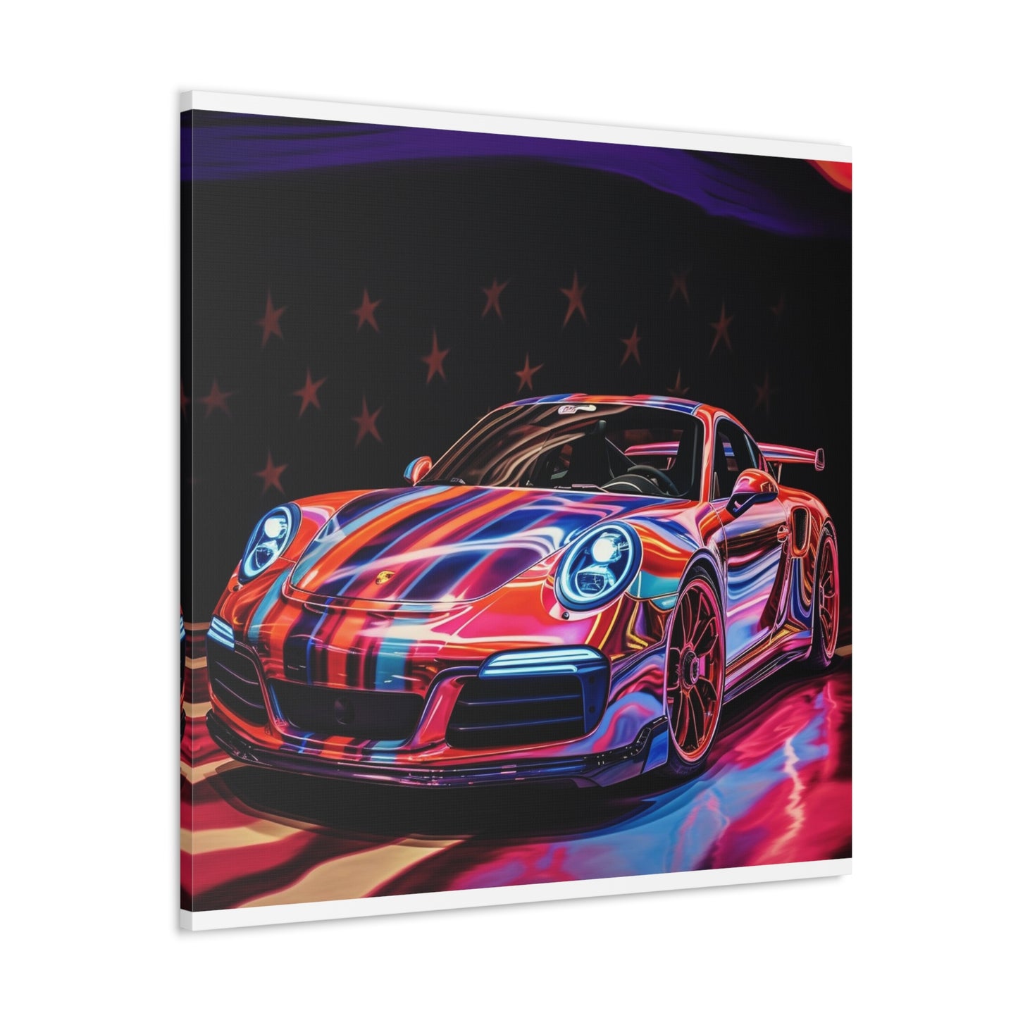 Canvas Gallery Wraps American Flag Colored Porsche 1