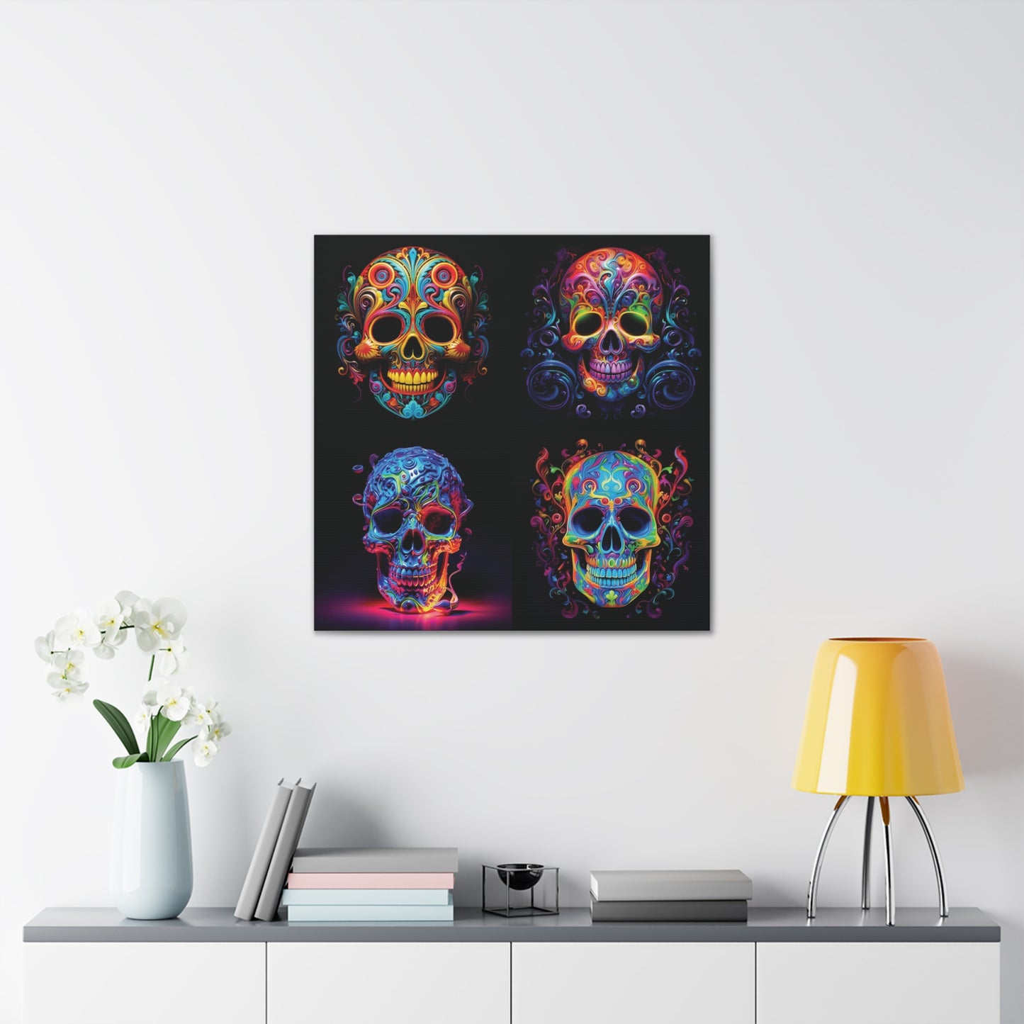 Canvas Gallery Wraps Macro Skull Color 5