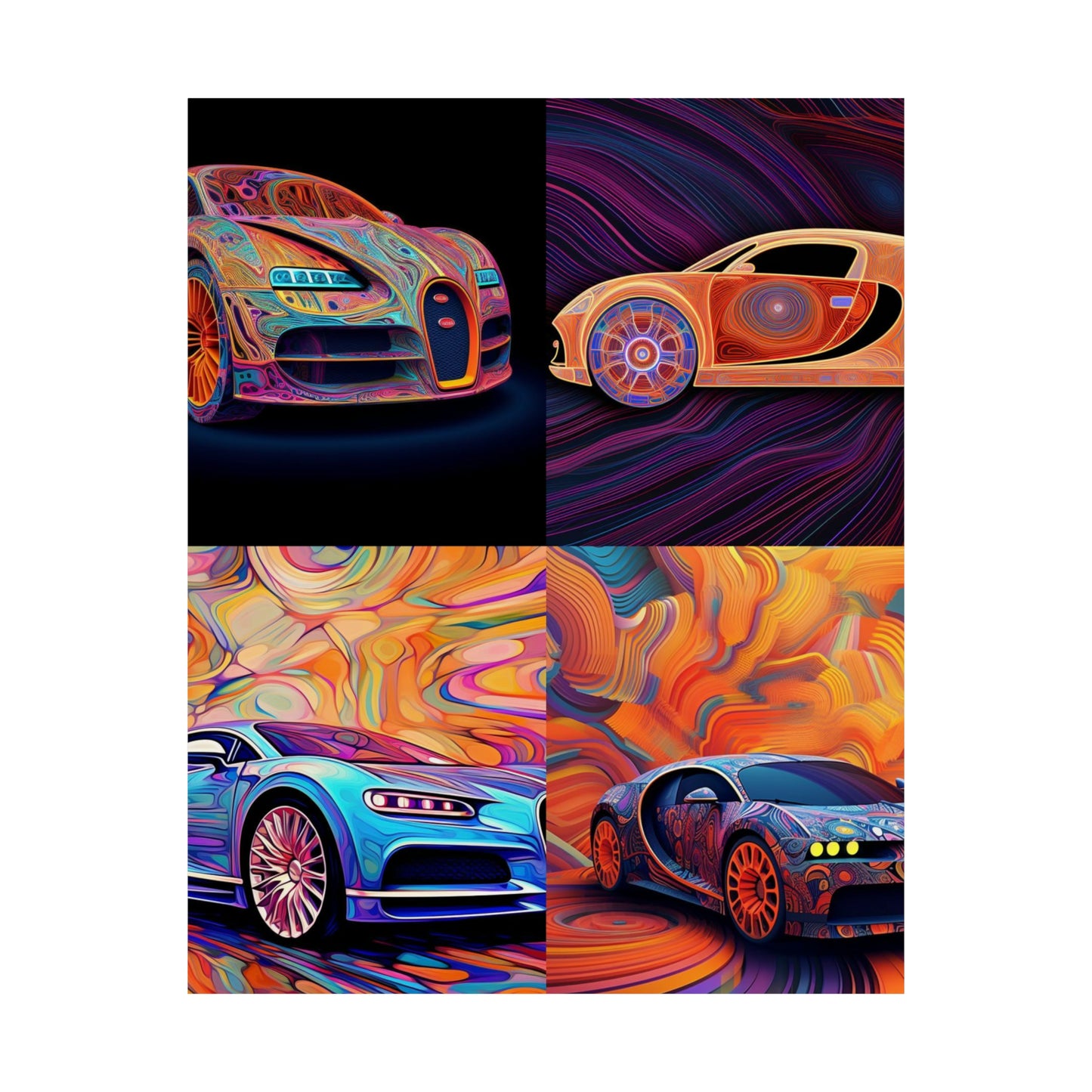 Premium Matte Vertical Posters Bugatti Abstract Concept 5