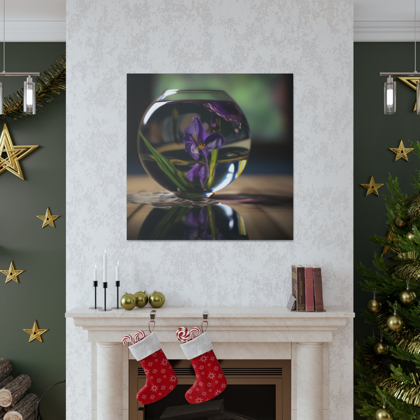 Canvas Gallery Wraps Purple Iris in a vase 1