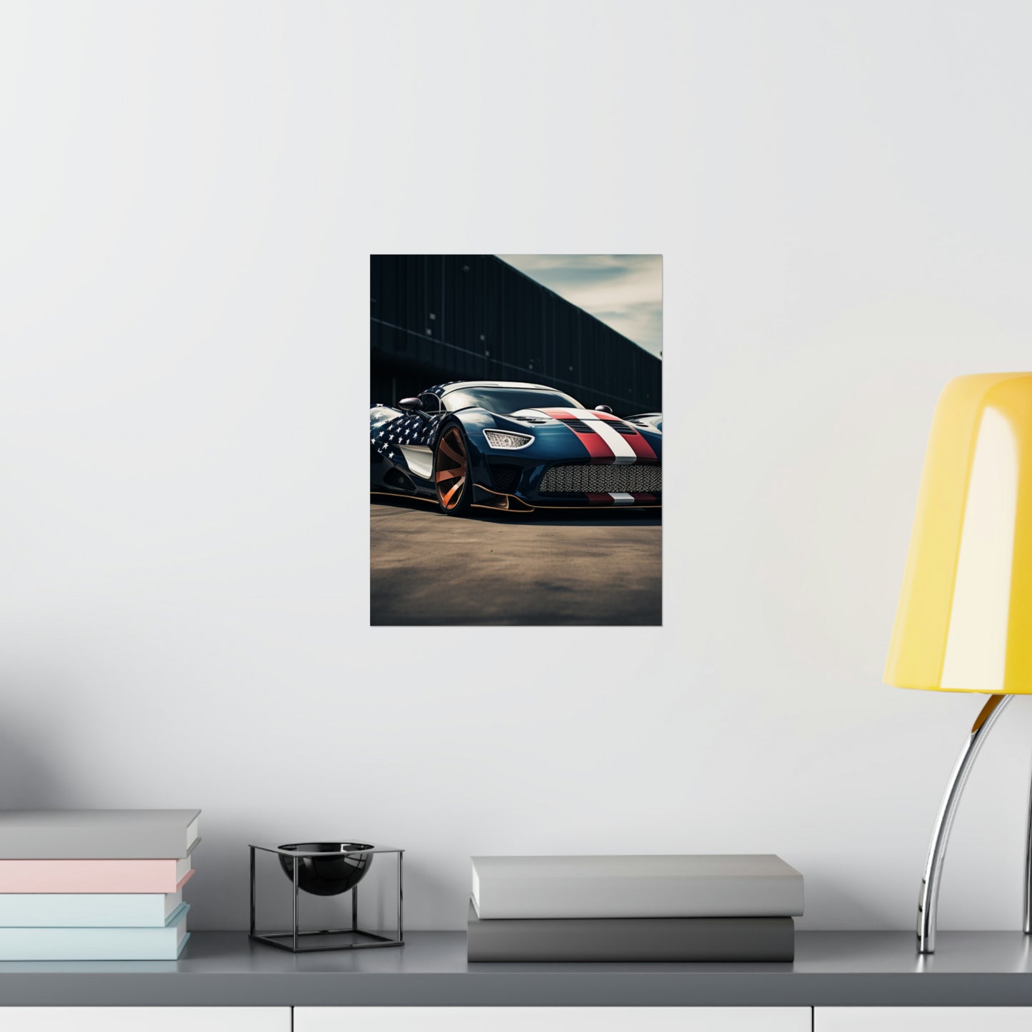 Premium Matte Vertical Posters Bugatti Flag American 2