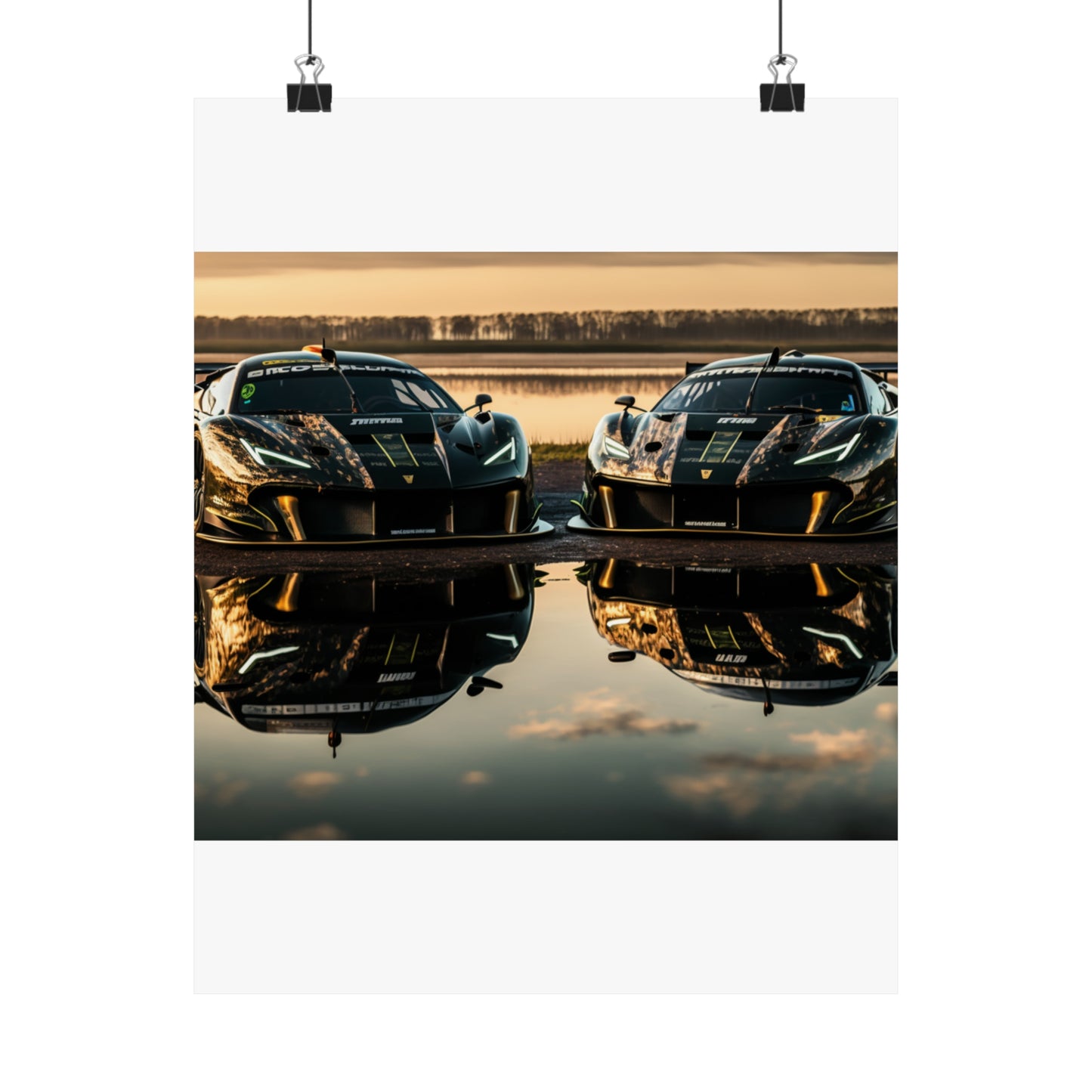 Premium Matte Vertical Posters Ferrari Lake 4