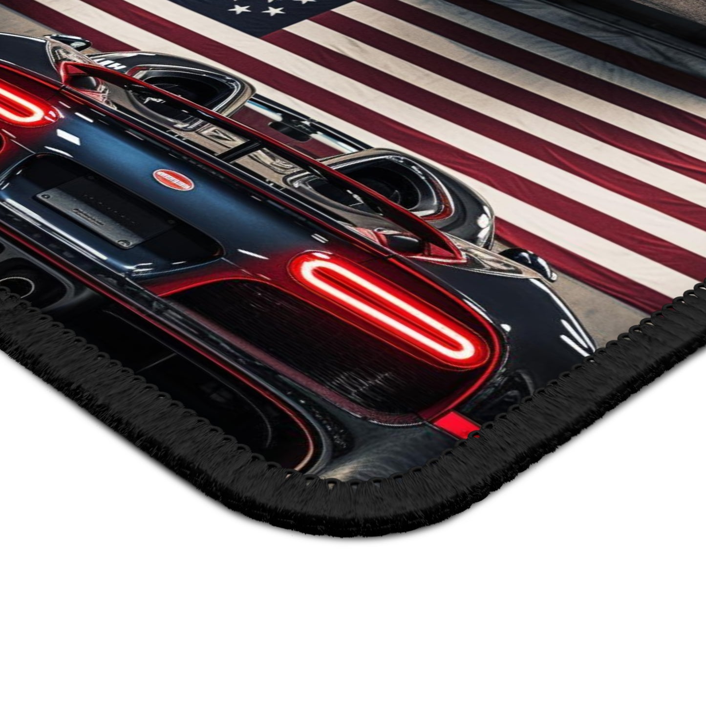 Gaming Mouse Pad  American Flag Background Bugatti 5