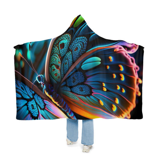 Snuggle Hooded Blanket Neon Butterfly Macro 2