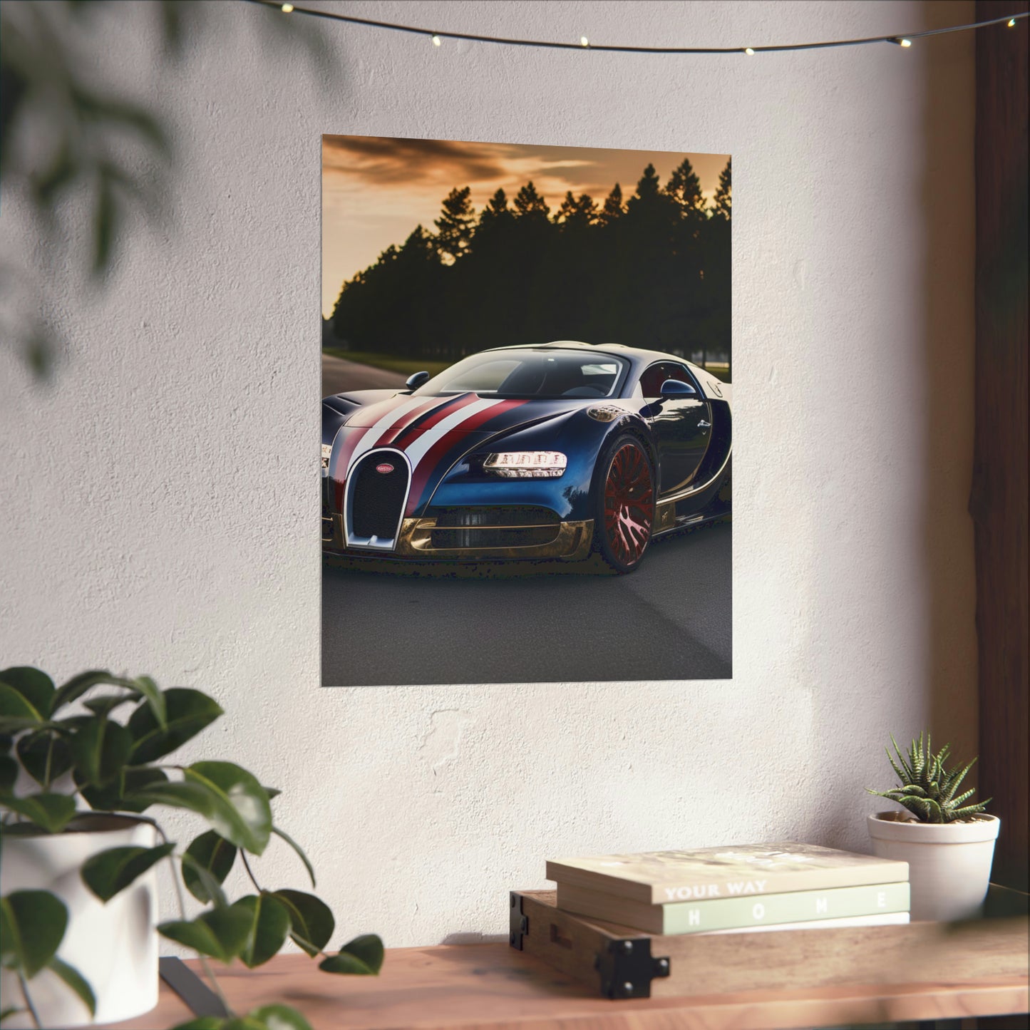 Premium Matte Vertical Posters Bugatti Flag American 1