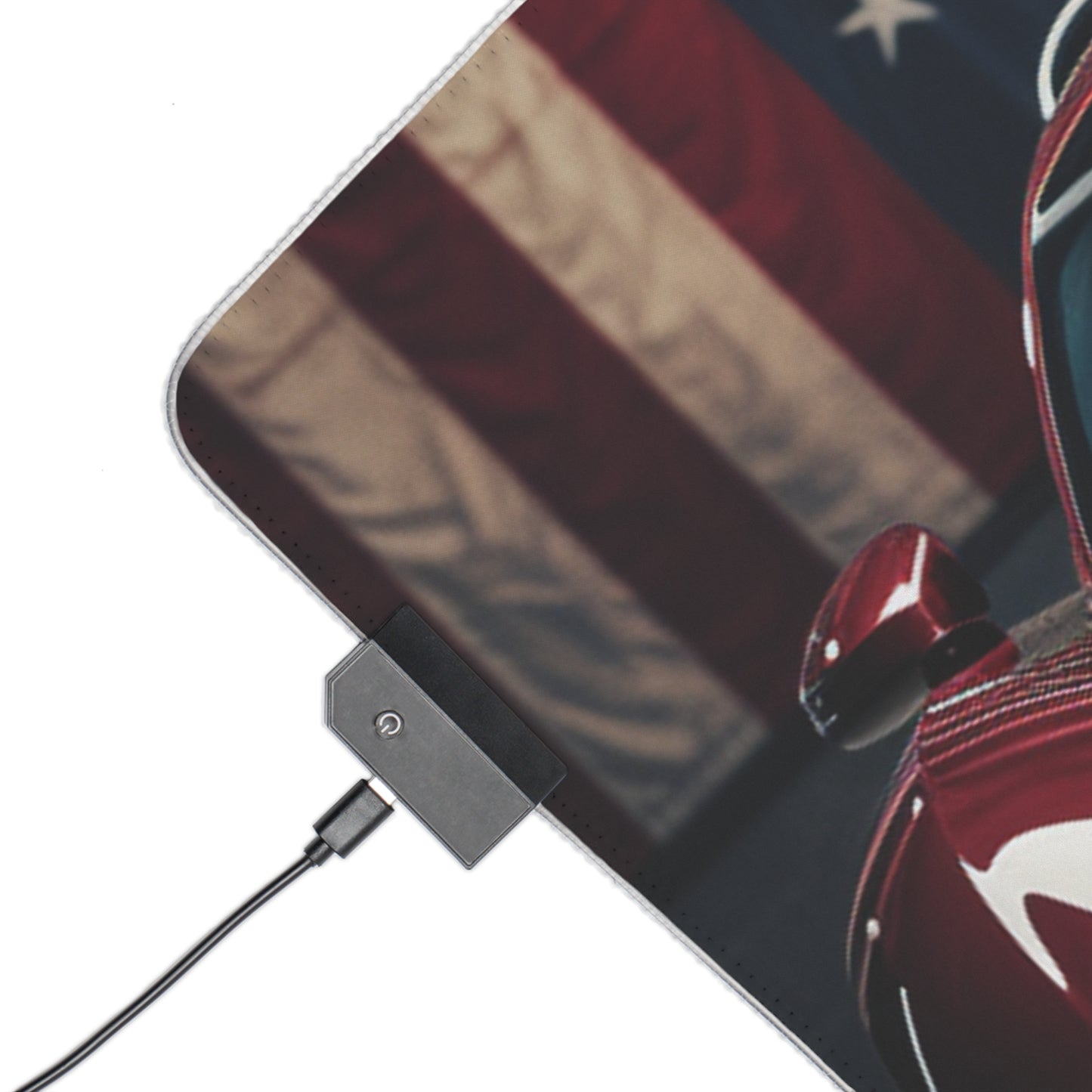 LED Gaming Mouse Pad American Flag Background Bugatti 1