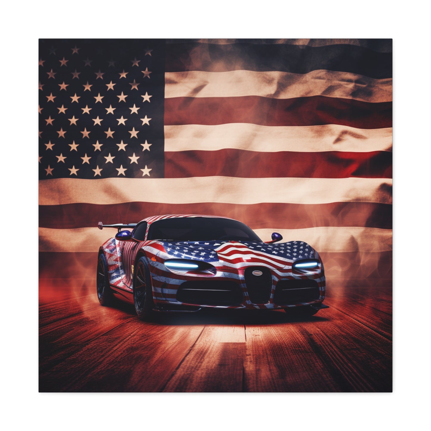 Canvas Gallery Wraps Abstract American Flag Background Bugatti 2