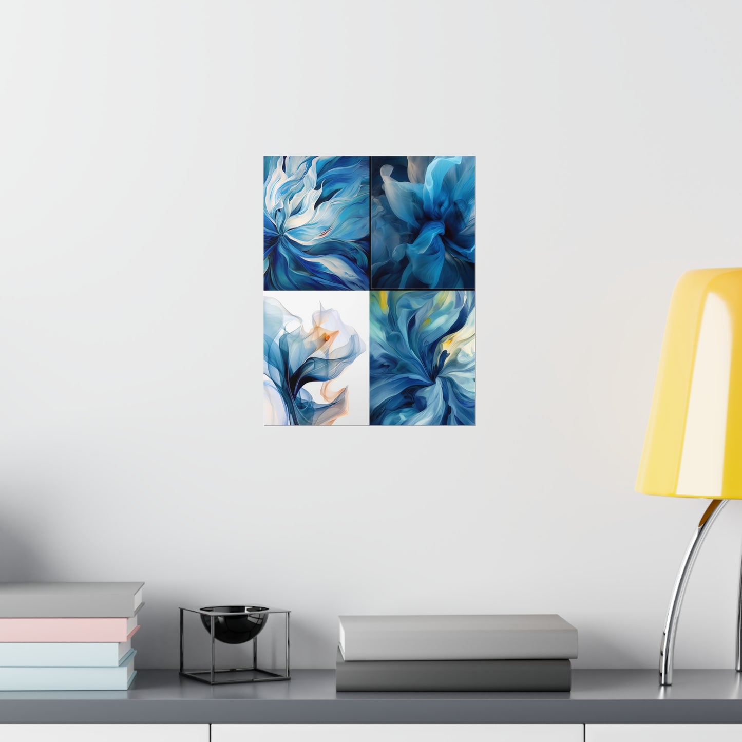 Premium Matte Vertical Posters Blue Tluip Abstract 5