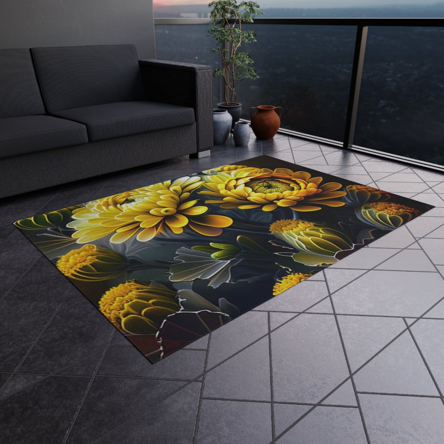 Outdoor Rug  Yellow Hermosas Flores Amarillas 4