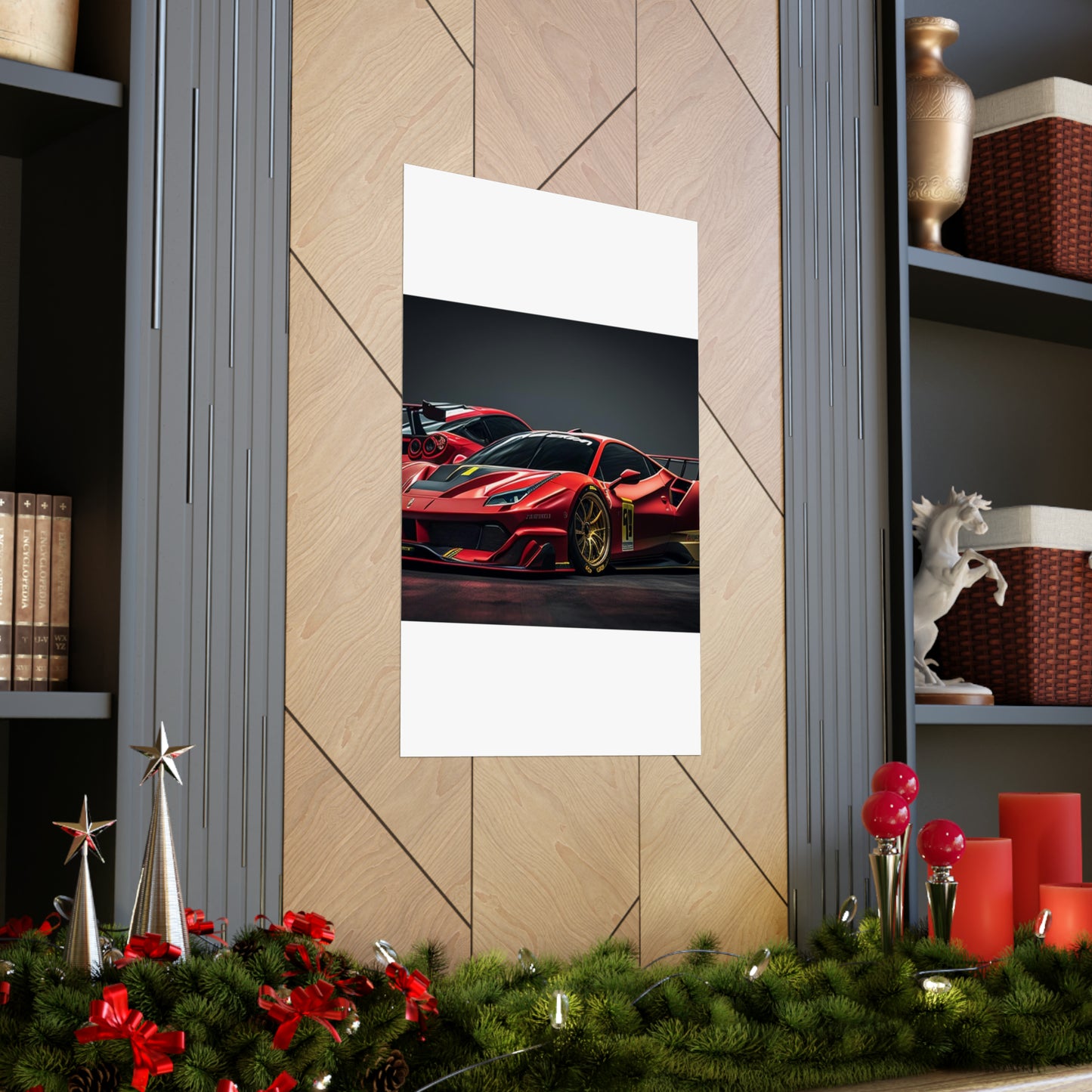 Premium Matte Vertical Posters Ferrari Red 3