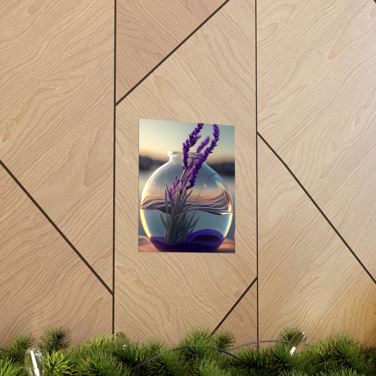 Premium Matte Vertical Posters Lavender in a vase 3