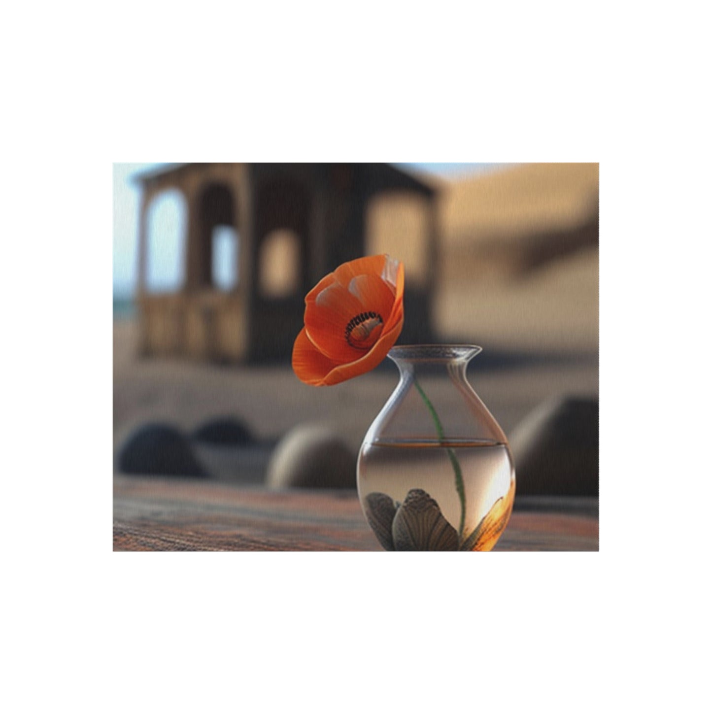 Outdoor Rug  Poppy in a Glass Vase 1