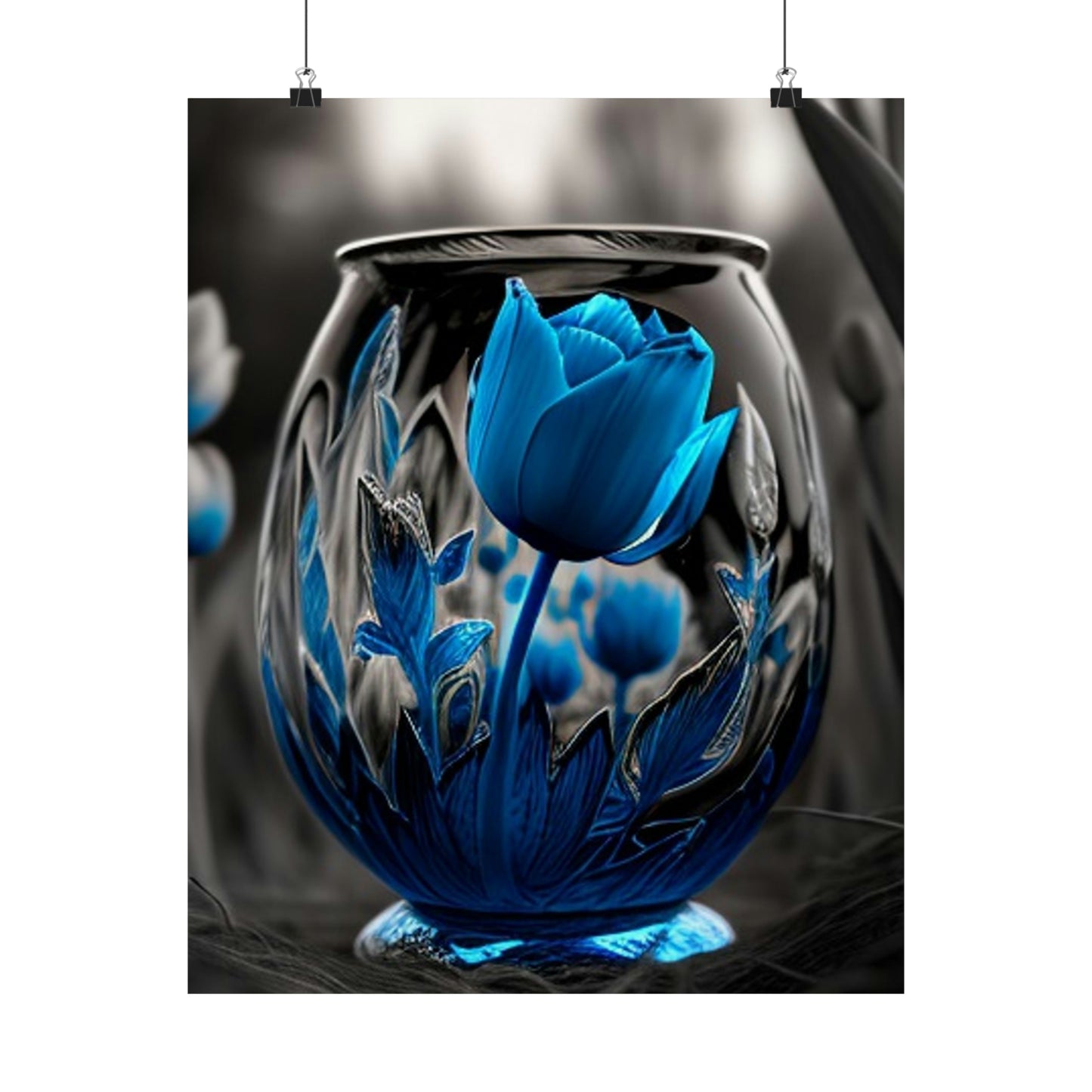 Premium Matte Vertical Posters Tulip Blue 2