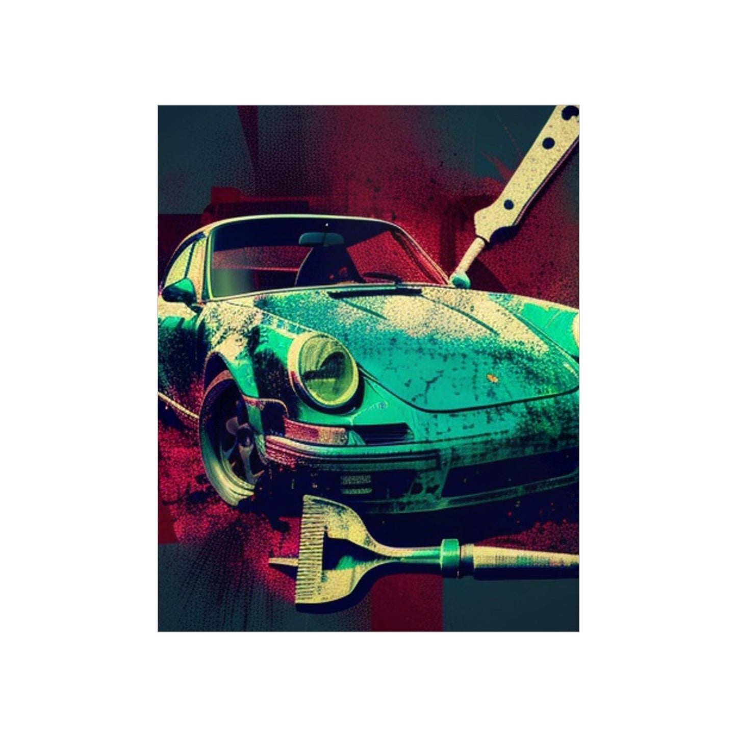 Premium Matte Vertical Posters Porsche Abstract 4