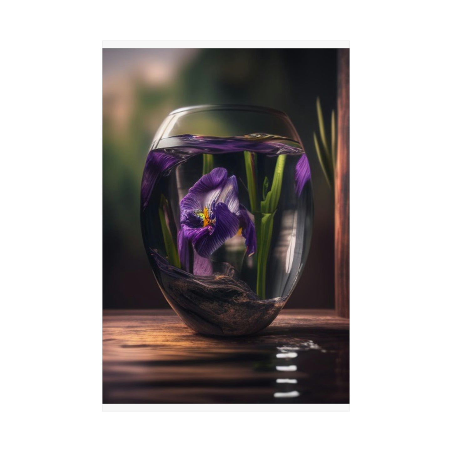 Premium Matte Vertical Posters Purple Iris in a vase 4