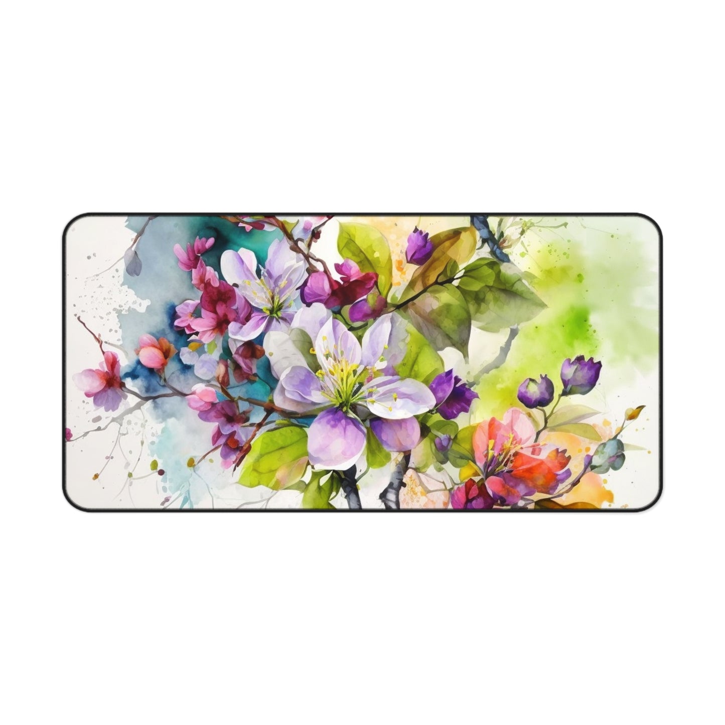 Desk Mat Mother Nature Bright Spring Colors Realistic Watercolor 4