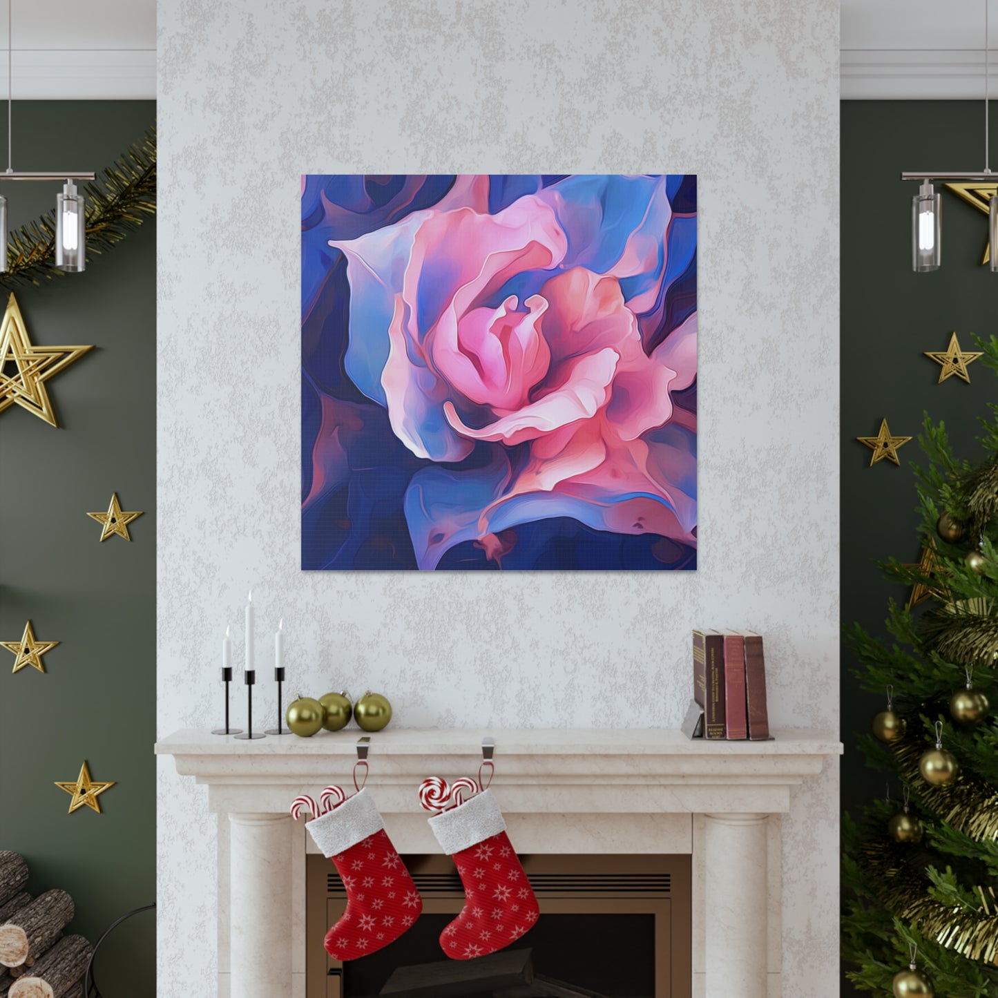 Canvas Gallery Wraps Pink & Blue Tulip Rose 1