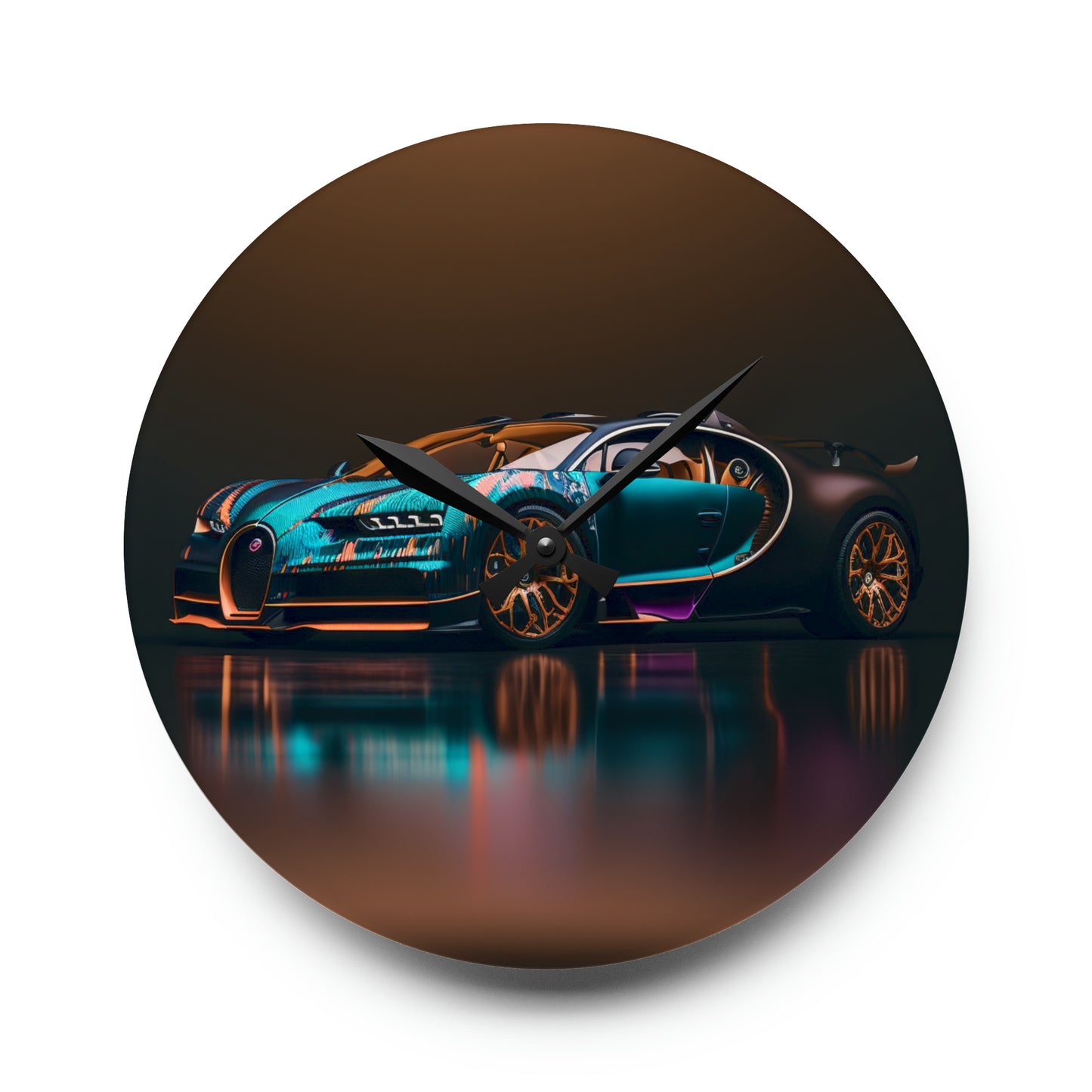 Acrylic Wall Clock Bugatti Blue 2