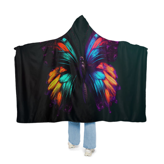 Snuggle Hooded Blanket Hyper Colorful Butterfly Purple 1