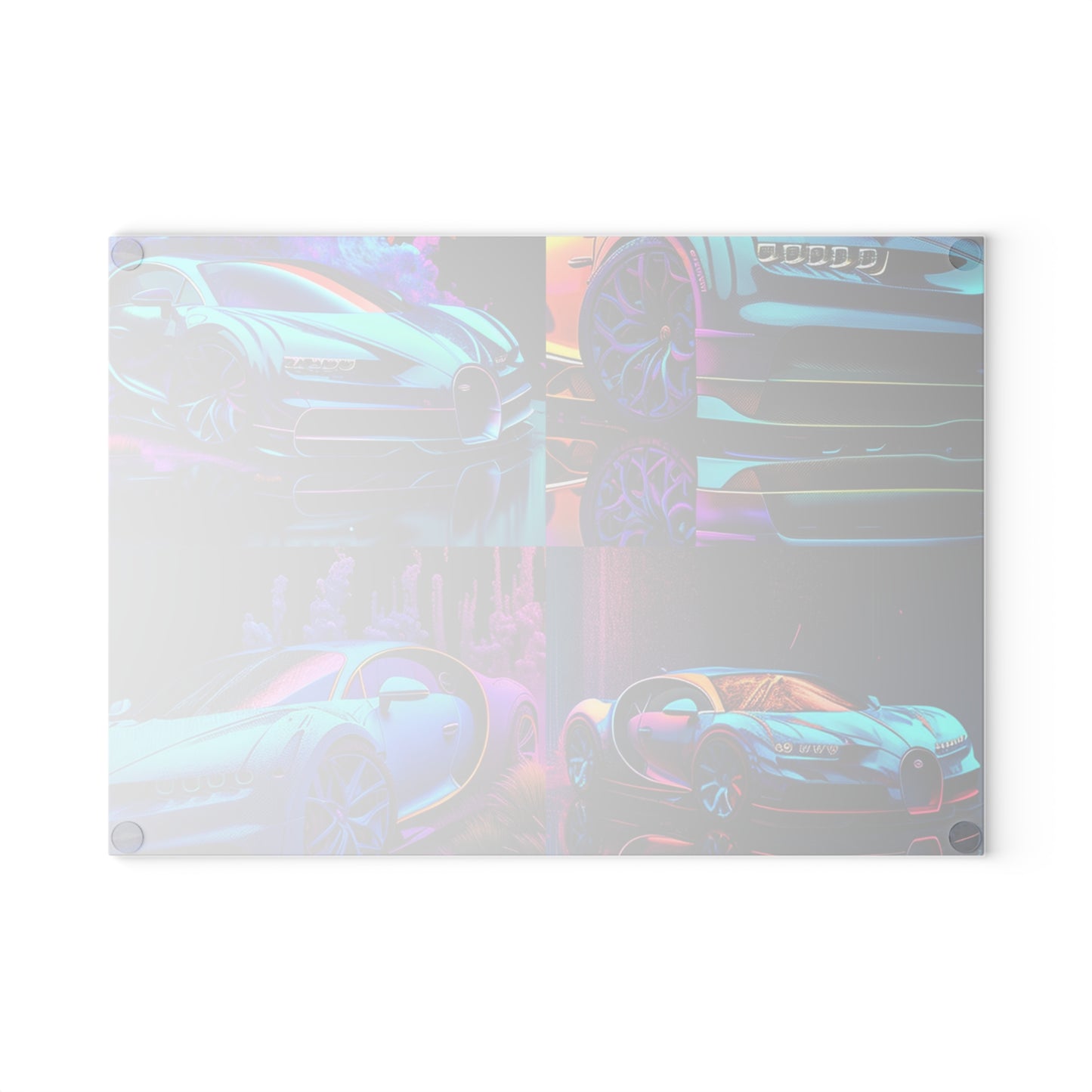 Glass Cutting Board Bugatti Neon Chiron 5