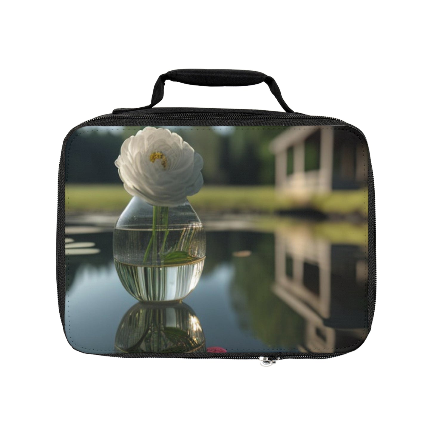 Lunch Bag White Peony glass vase 1