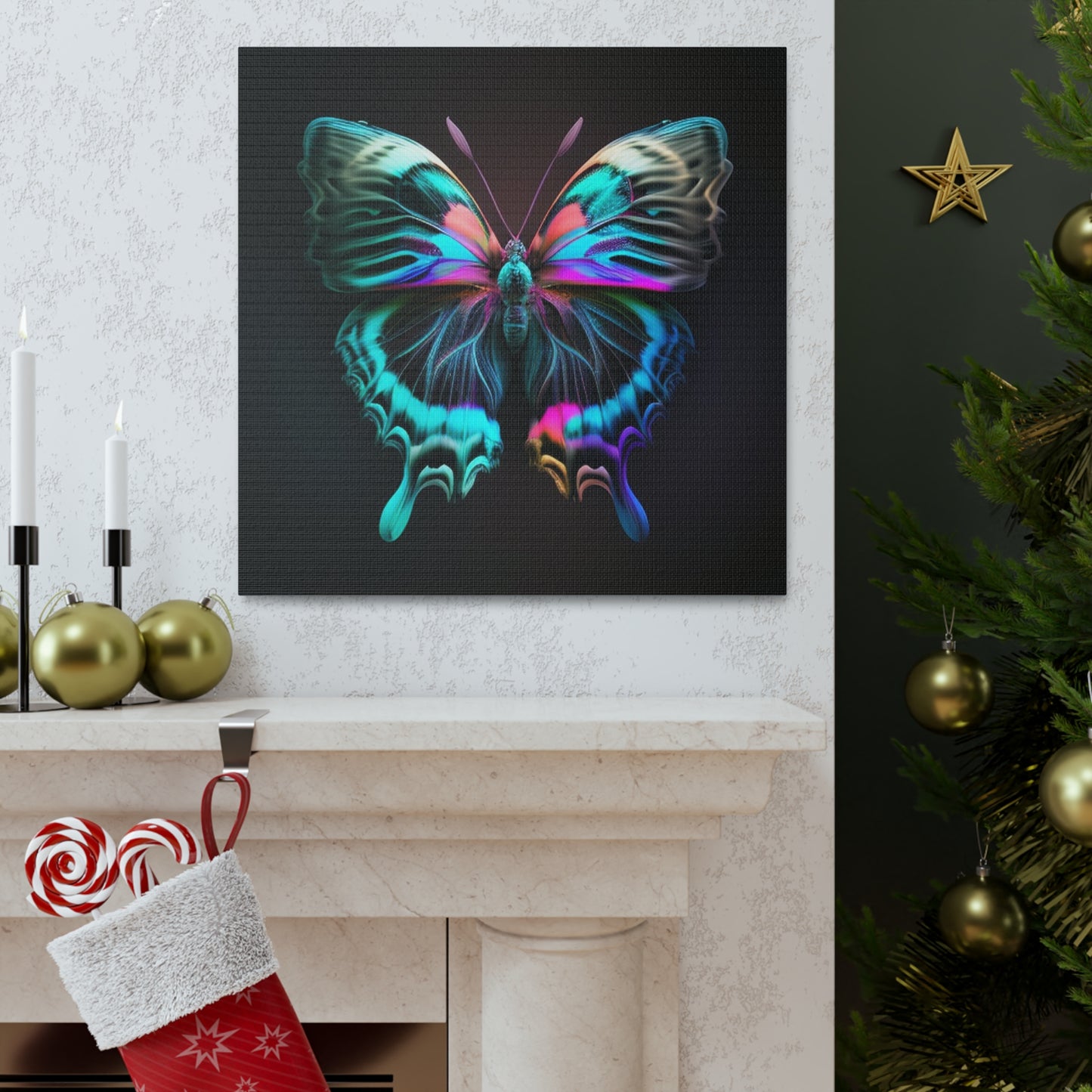 Canvas Gallery Wraps Neon Butterfly Fusion 3