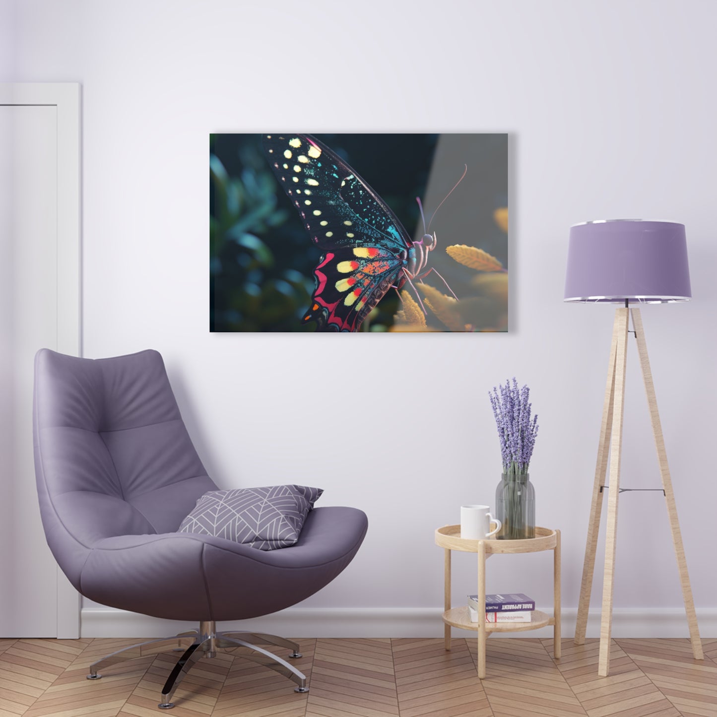 Acrylic Prints Hyper Colorful Butterfly Macro 2