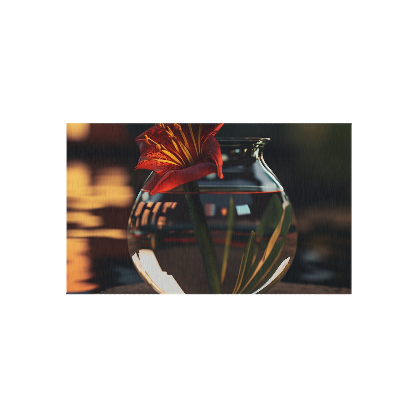 Outdoor Rug  Red Lily in a Glass vase 2