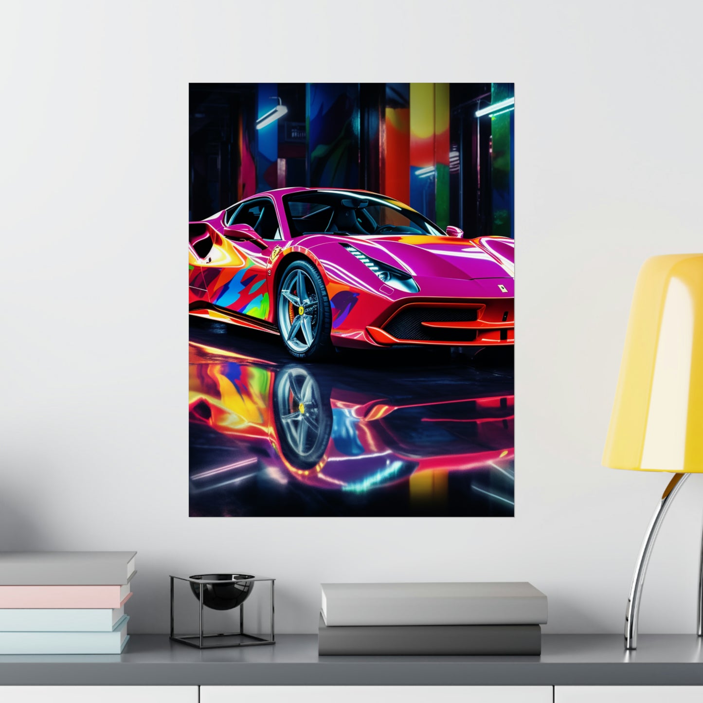 Premium Matte Vertical Posters Pink Macro Ferrari 1