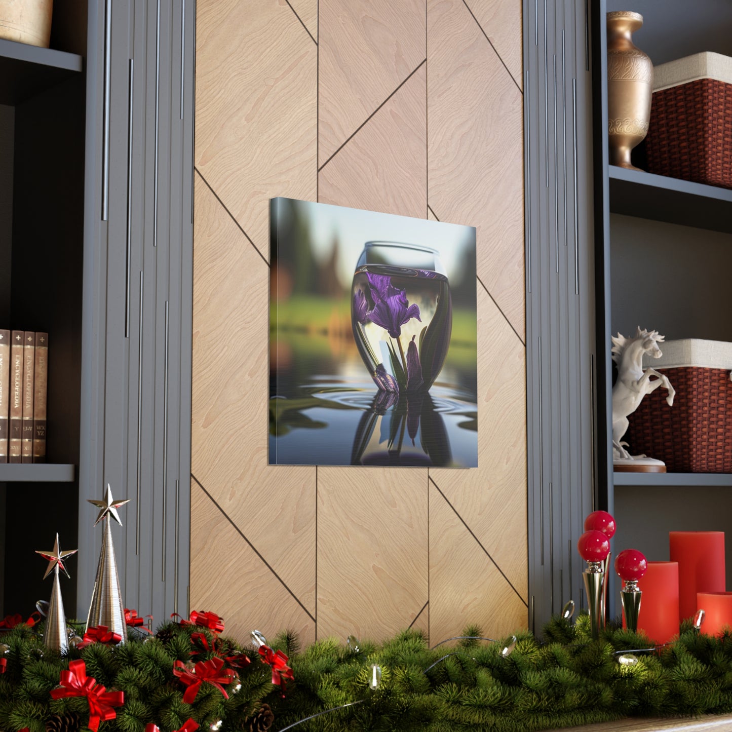 Canvas Gallery Wraps Purple Iris in a vase 3
