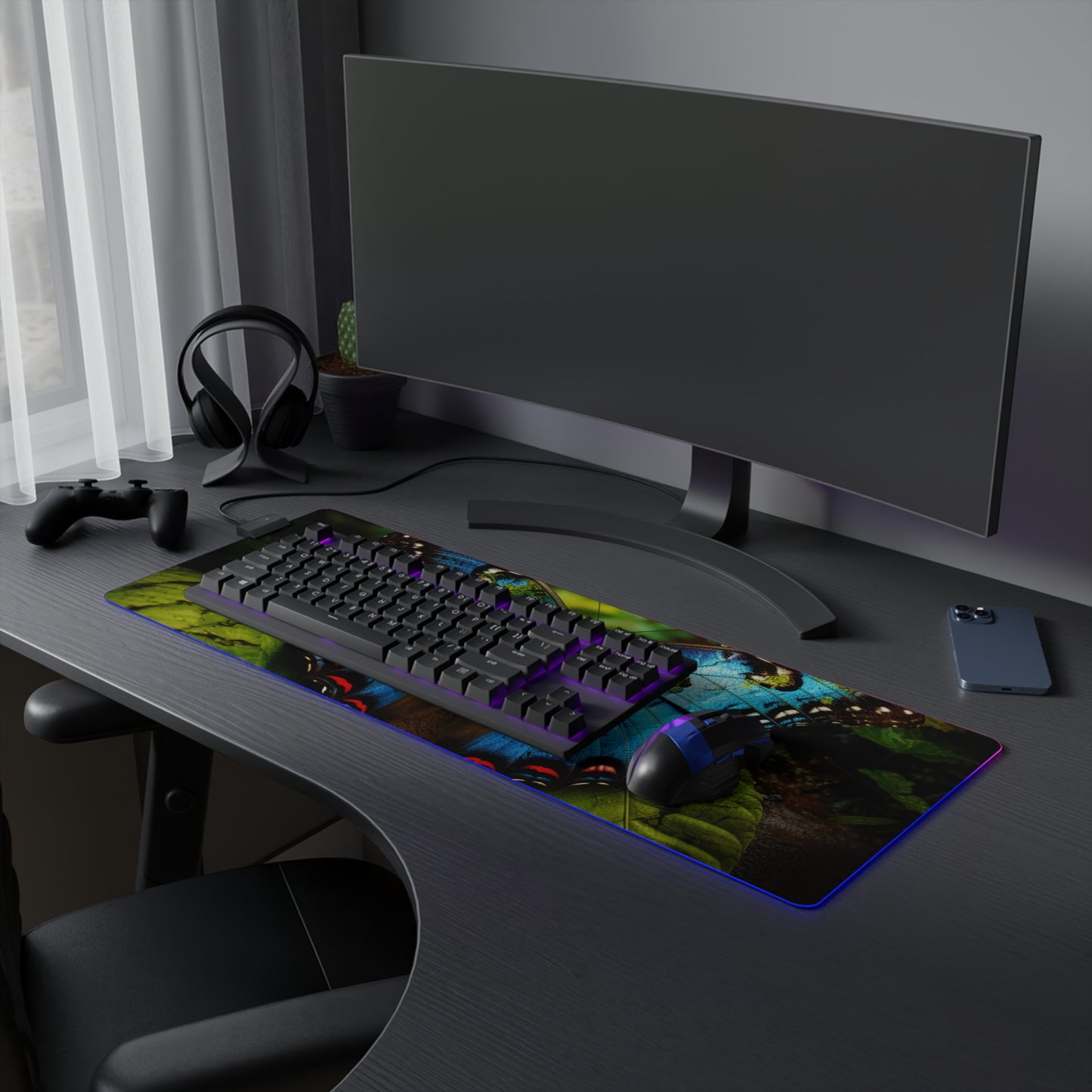 LED Gaming Mouse Pad Jungle Butterfly 2