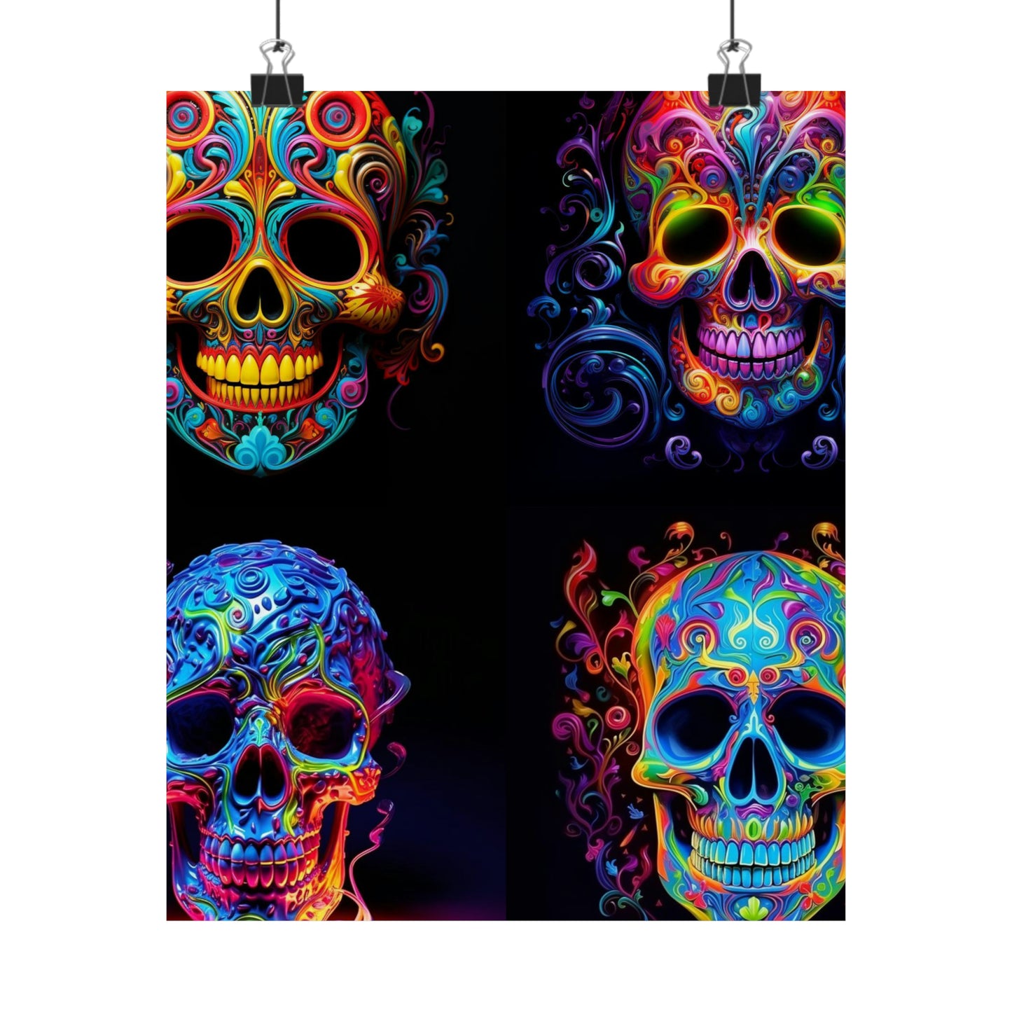 Premium Matte Vertical Posters Macro Skull Color 5