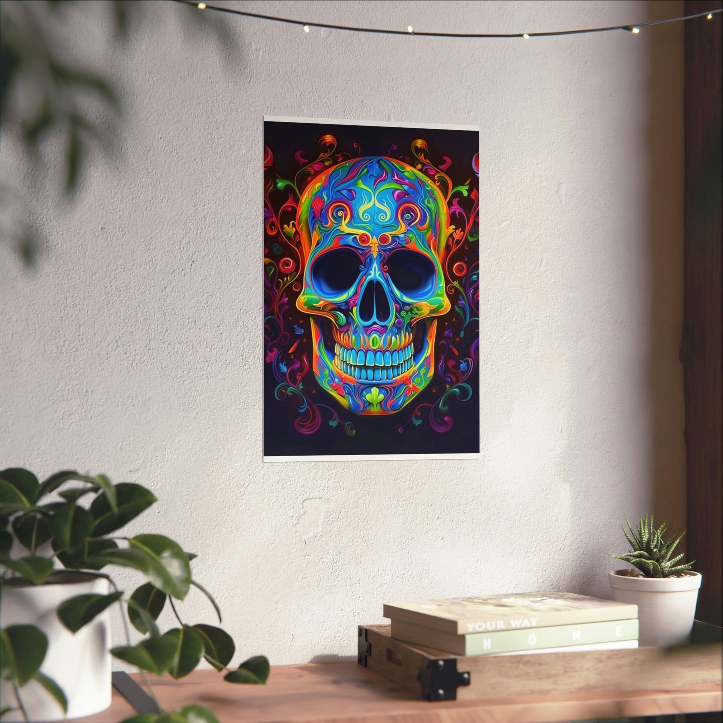 Premium Matte Vertical Posters Macro Skull Color 4