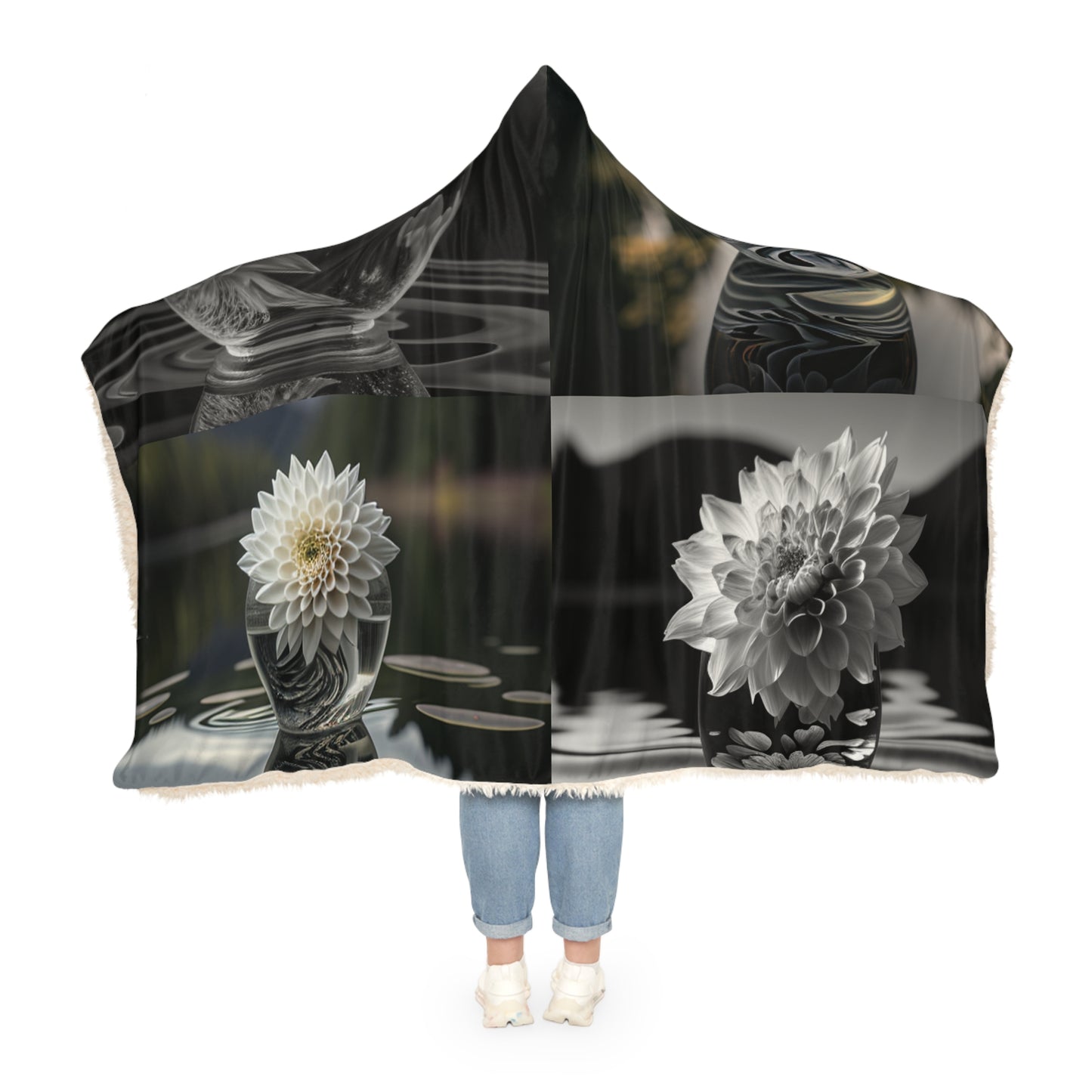 Snuggle Hooded Blanket White Dahlia 5