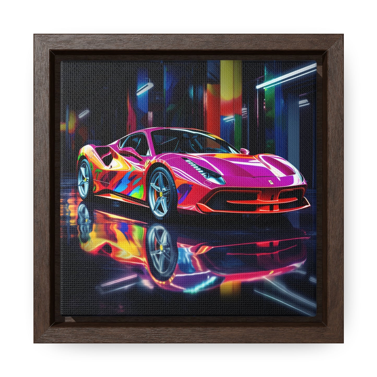 Gallery Canvas Wraps, Square Frame Pink Macro Ferrari 1