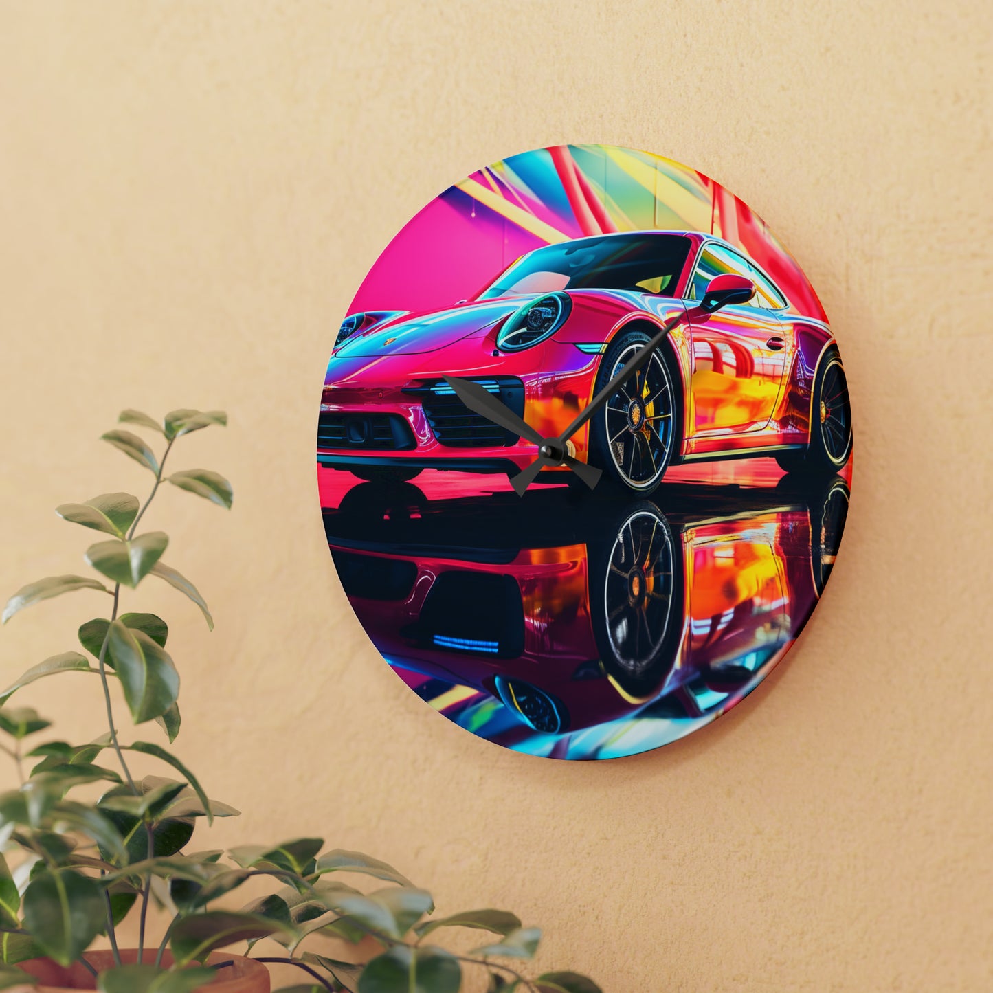 Acrylic Wall Clock Macro Porsche 4