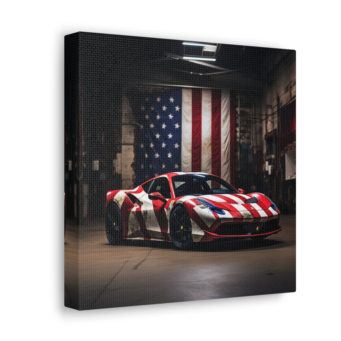 Canvas Gallery Wraps American Flag Farrari 2