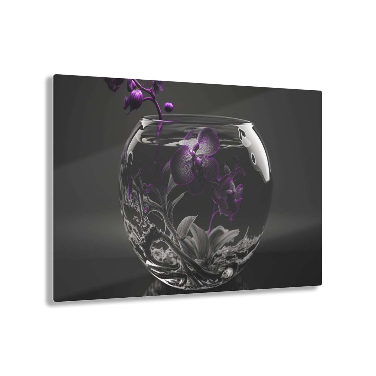 Acrylic Prints Purple Orchid Glass vase 3