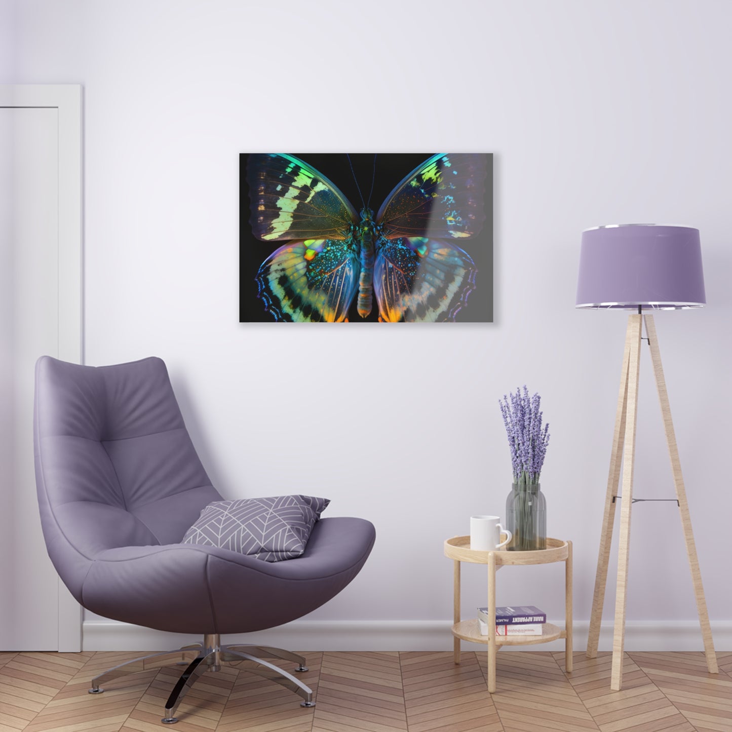 Acrylic Prints Neon Butterfly Flair 4