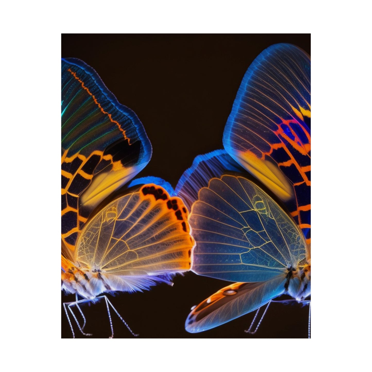 Premium Matte Vertical Posters Neon Glo Butterfly 2