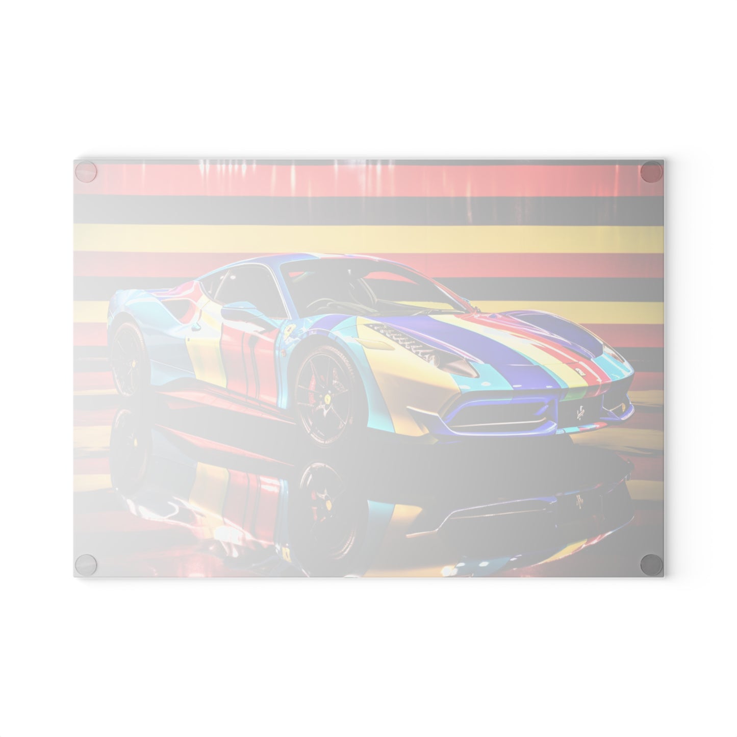 Glass Cutting Board Hyper Colorfull Ferrari 2