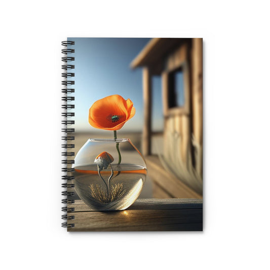 Spiral Notebook - Ruled Line Orange Poppy in a Vase 1