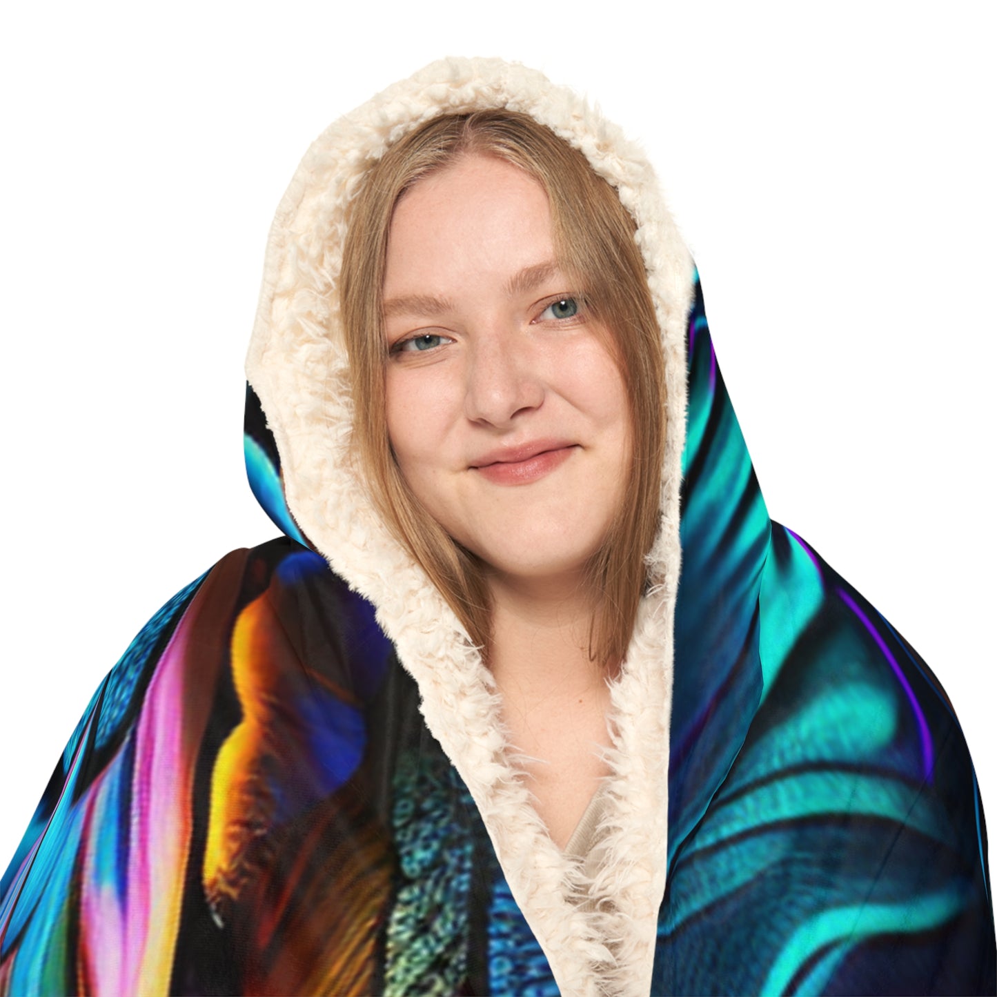 Snuggle Hooded Blanket Neon Butterfly Macro 5