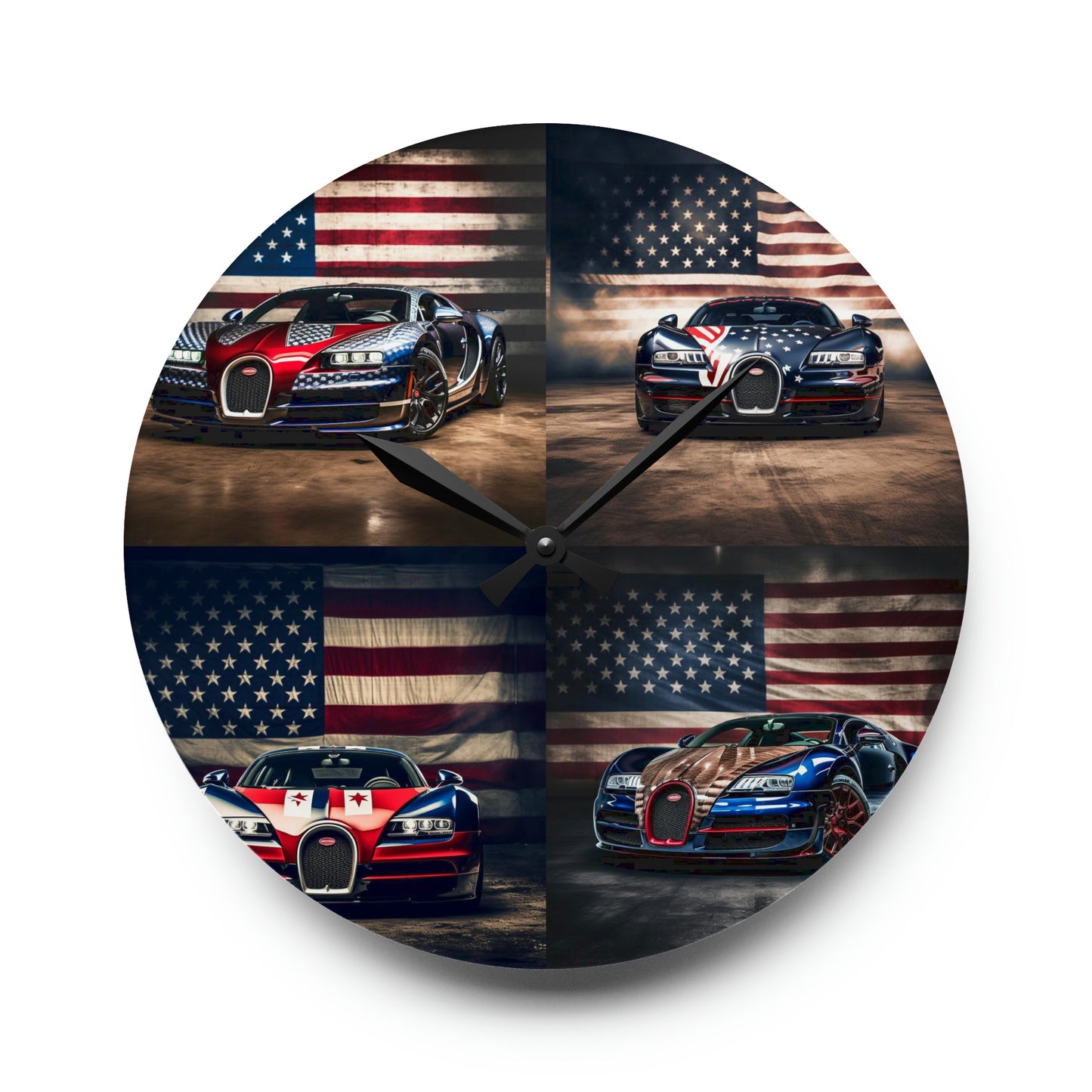 Acrylic Wall Clock Bugatti American Flag 5