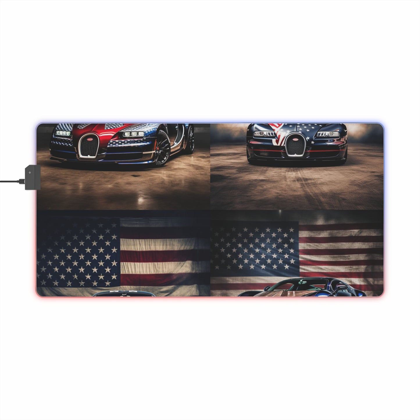 LED Gaming Mouse Pad Bugatti American Flag 5