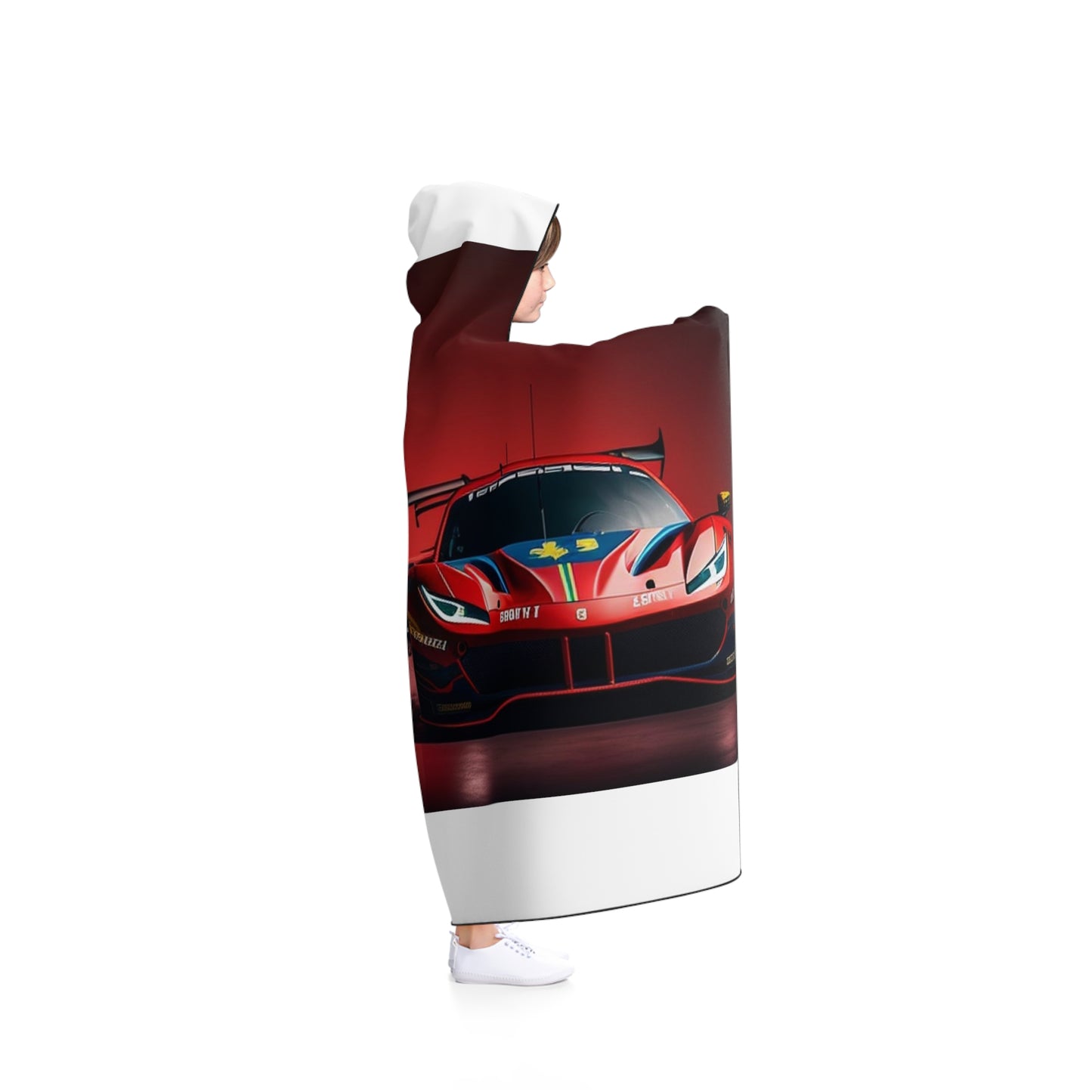 Hooded Blanket Ferrari Red Blue 3