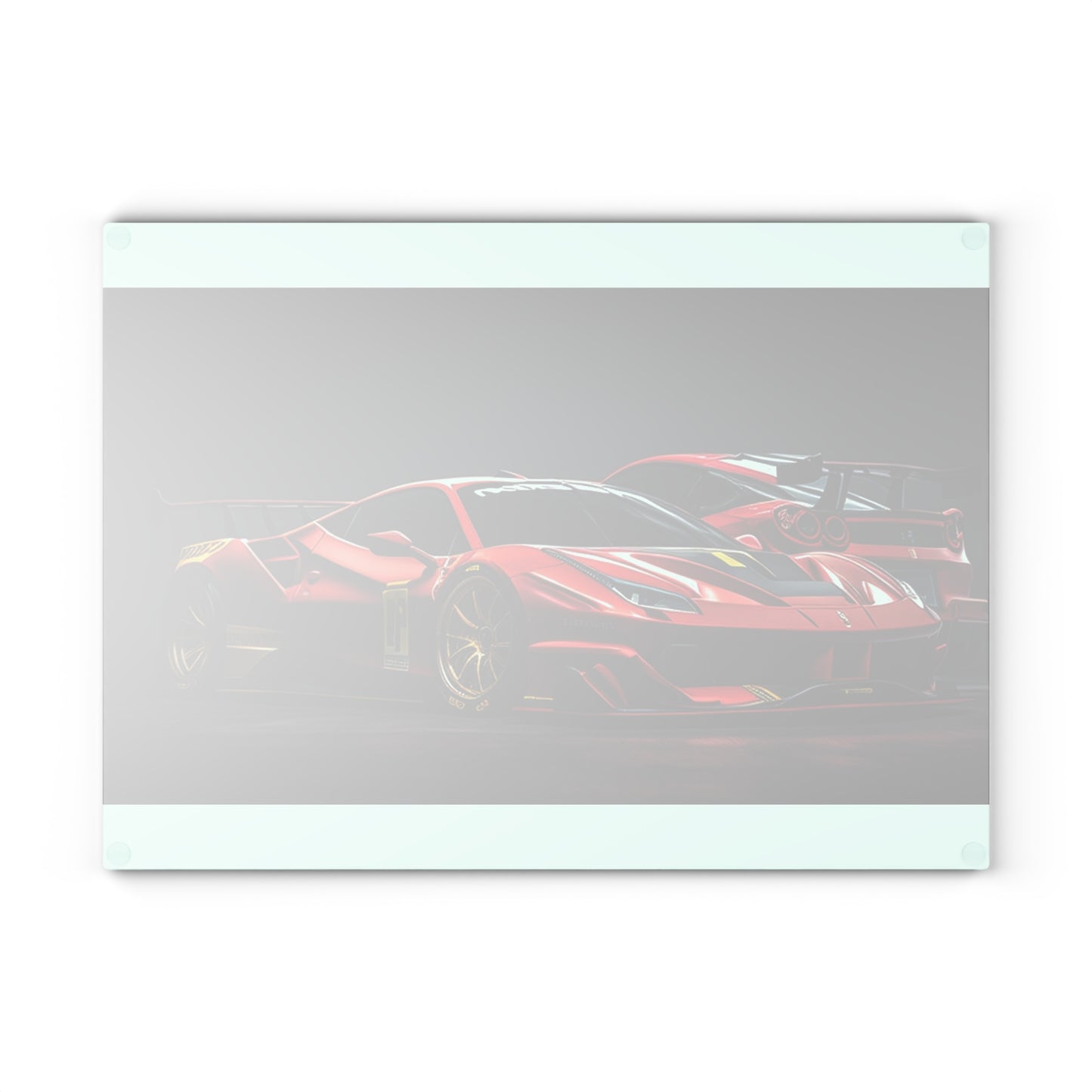 Glass Cutting Board Ferrari Red 3