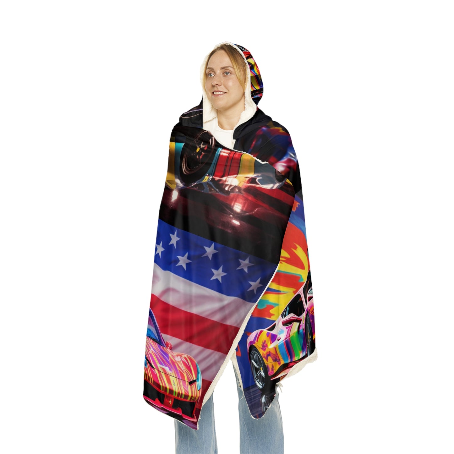 Snuggle Hooded Blanket Hyper Colorfull Ferrari 5